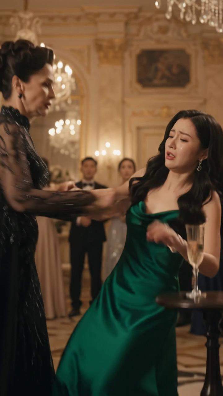 Mother-in-Law Shoves Heir to Marble Floor in Opulent Ballroom, Unmasking a High-Stakes Society Scandal and Shocking Family Drama Power Struggle.