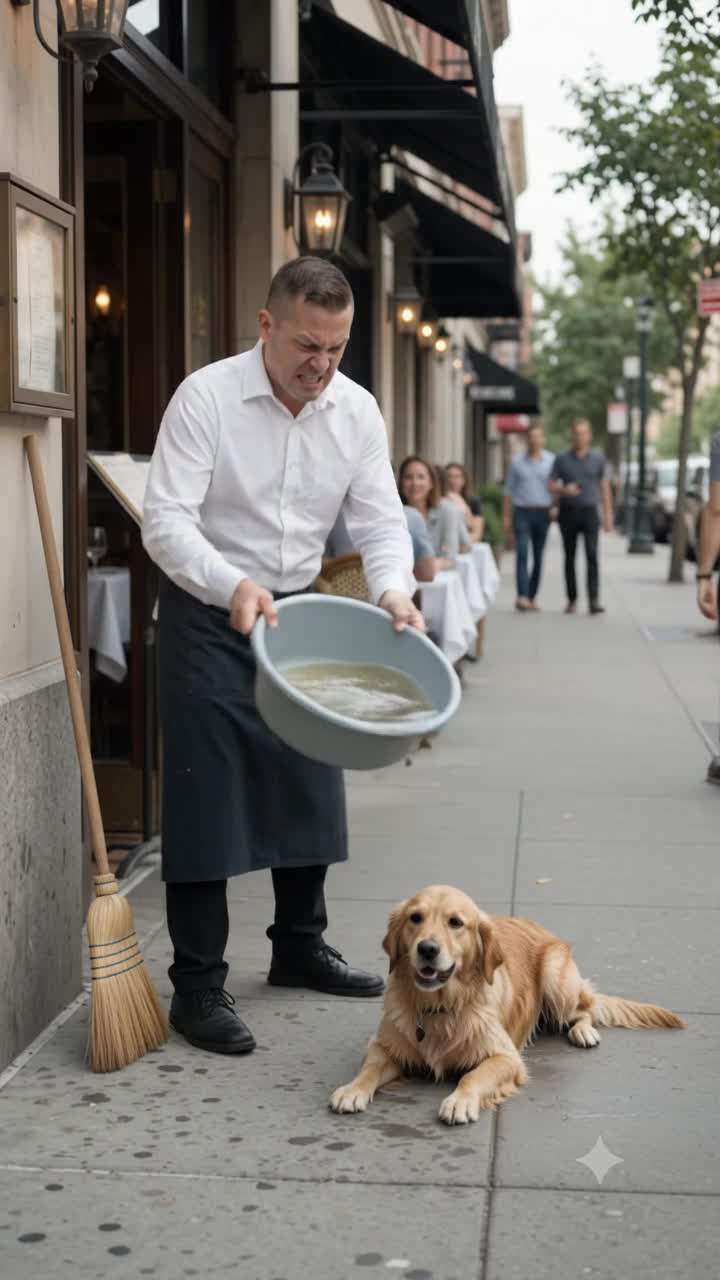 Waiter's Revenge: Dirty Water Attack on Golden Retriever Exposes Millionaire's Dark Secret at Upscale Restaurant