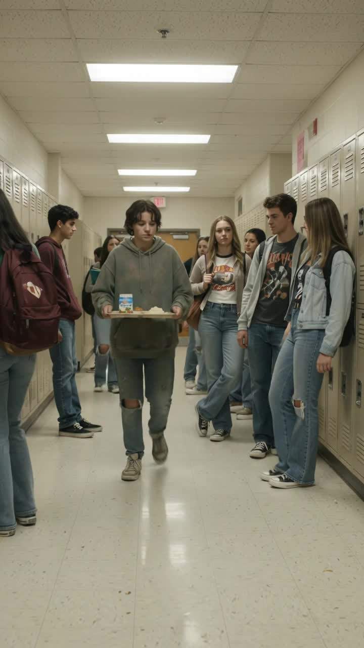 I still remember the silence after my tray went flying in the crowded hallway.