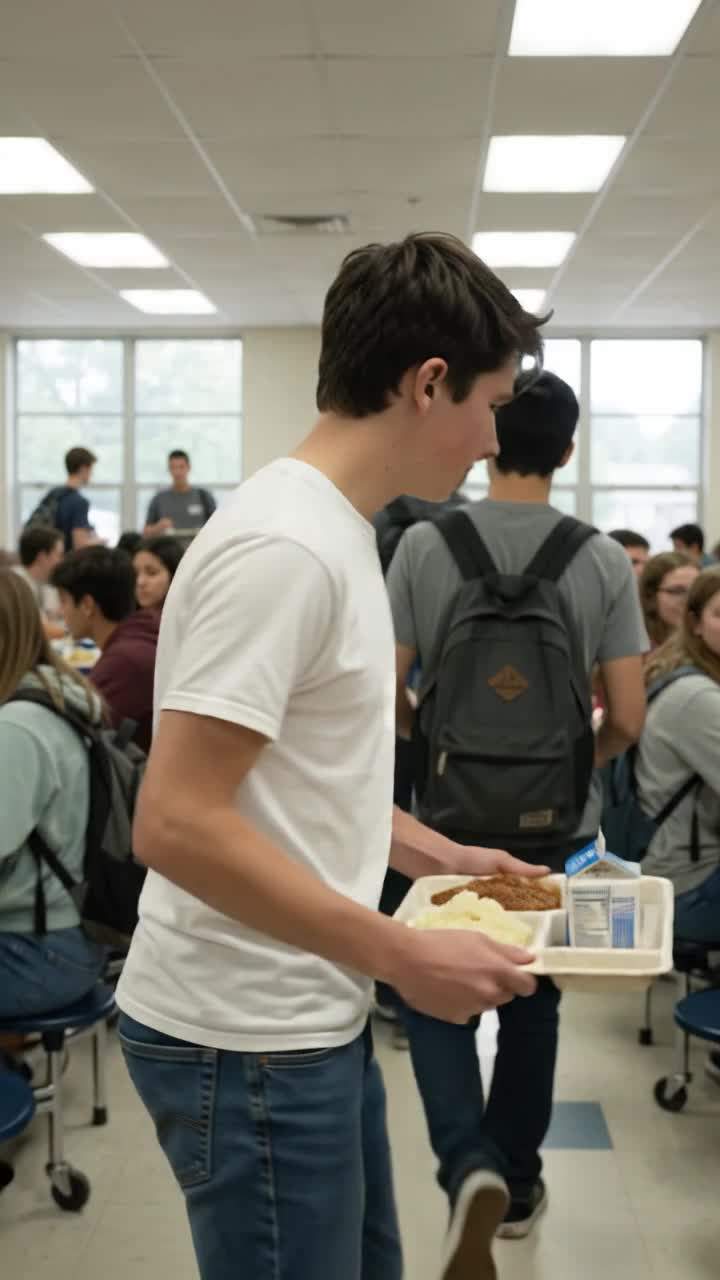 My lunch tray exploded all over me in the middle of the cafeteria.