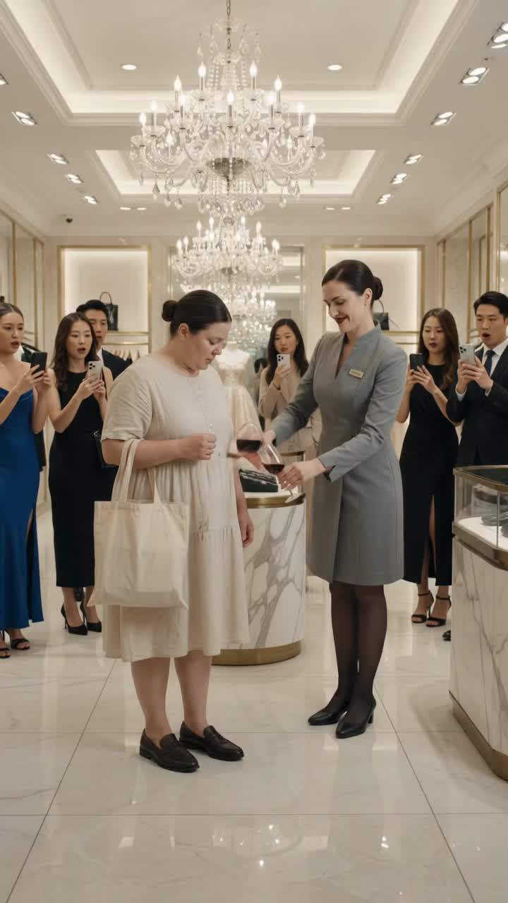 Luxury Boutique Manager Pours Wine on Undercover Billionaire, Sparking Parisian Fashion Scandal.