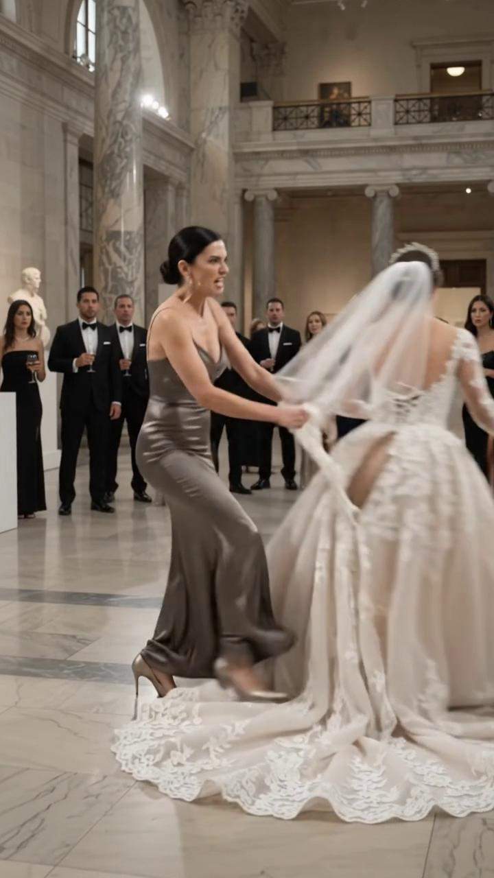 Elite Wedding SHATTERS: Uninvited Guest Destroys Bride's Million-Dollar Gown, Reveals SHOCKING Fashion Empire Secret!