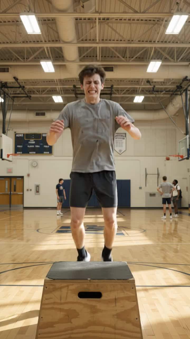 My gym shorts ripped mid-air during plyo box jumps.