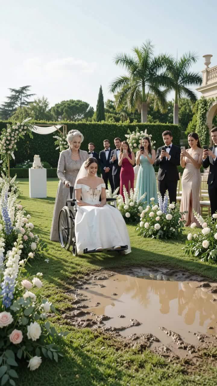 Helpless Bride's Wheelchair Plunged Into Mud At Luxury Wedding: Her Shocking Revenge Unmasked A Family's Betrayal.
