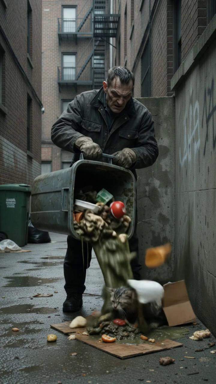 Superintendent Dumps Toxic Waste on Helpless Cat in Alley: The Hidden Truth Behind the Shocking Urban Drama That Exploded Online, Sparking Outrage Over Animal Cruelty.
