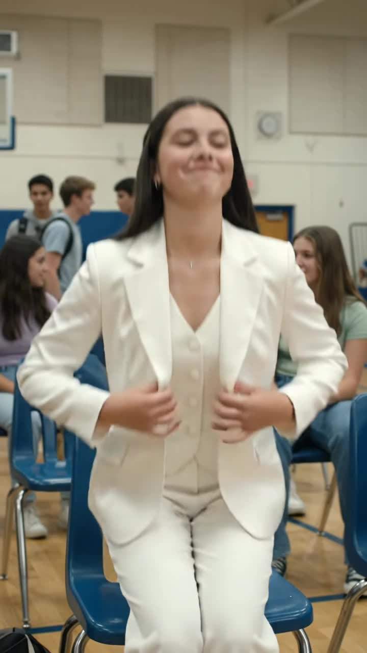 I wore my mom’s vintage white blazer to the assembly and learned why nobody sits in the back row.