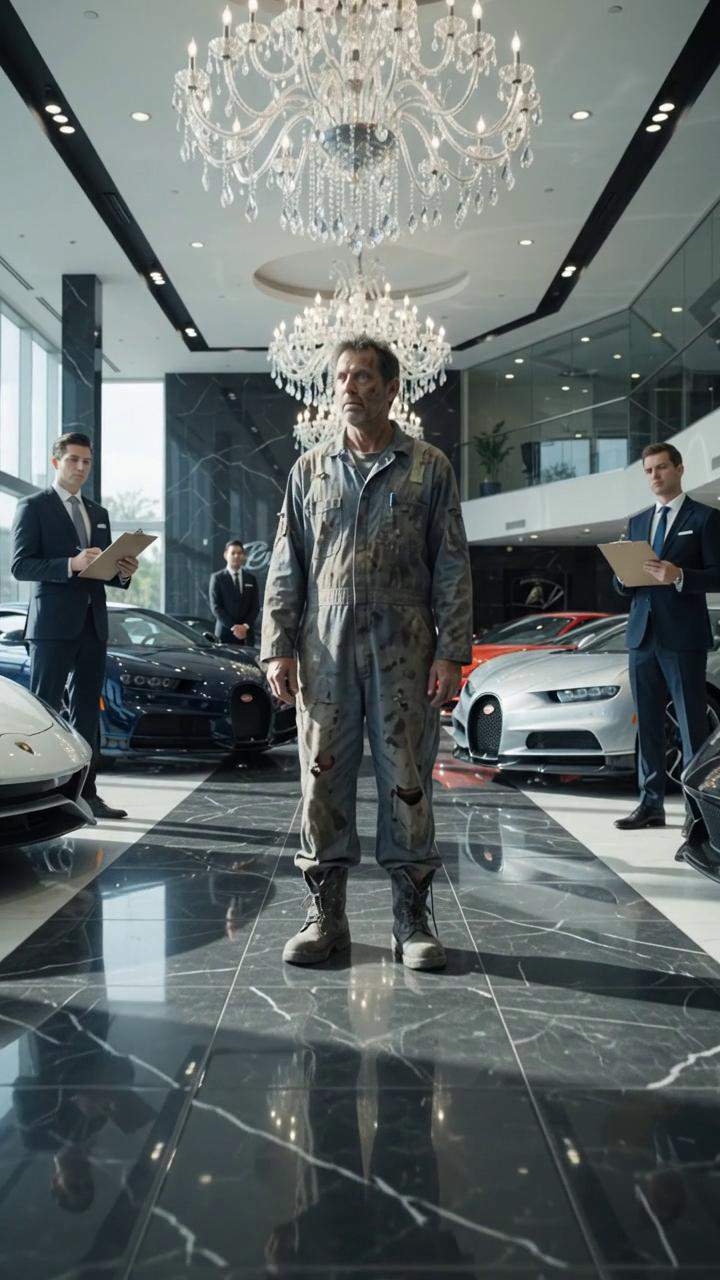 The Secret Identity of the "Billionaire Founder" Revealed After Arrogant Sales Manager Insults a Construction Worker in Luxury Car Dealership.