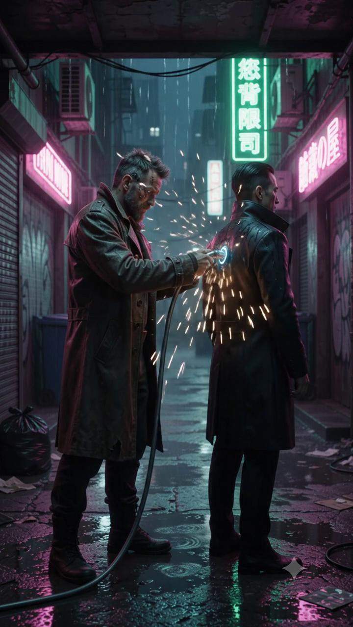 Cyberpunk Memory Broker Uncovers Evidence of His Own Erased Execution During Routine Neural Sync