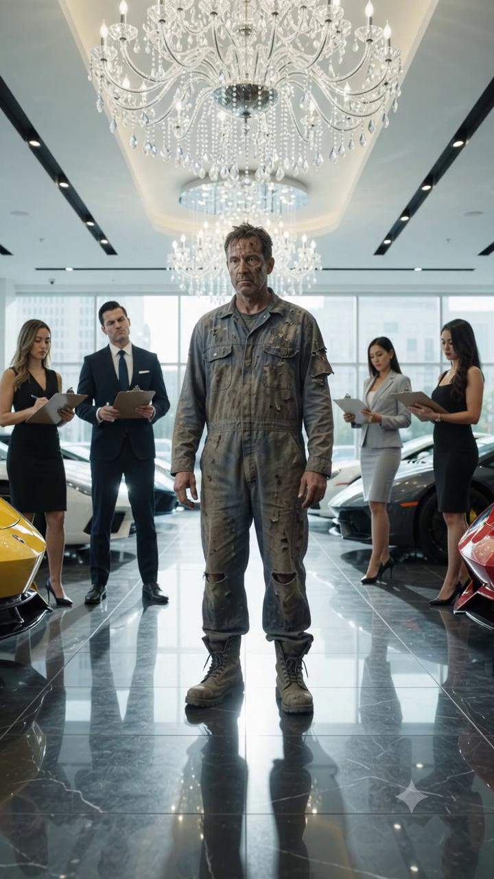 The Moment This Mud-Stained Construction Worker Handed Over a Black Card at a Luxury Dealership, the Billionaire Manager&rsquo;s Secret Life Vanished.